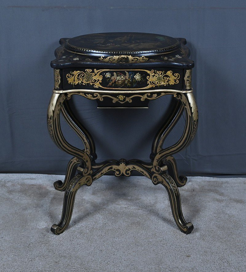  Painted Wooden Work Table, Napoleon III Period – Mid-19th Century-photo-4