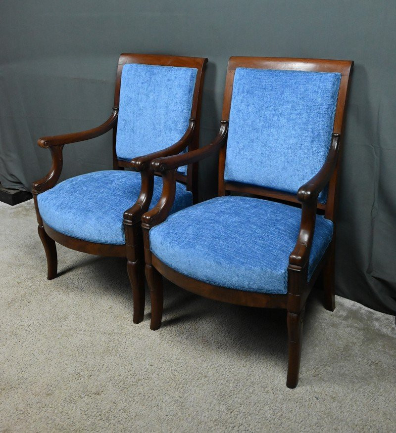  Pair Of Mahogany Armchairs, Restoration Period – Early 19th Century-photo-4