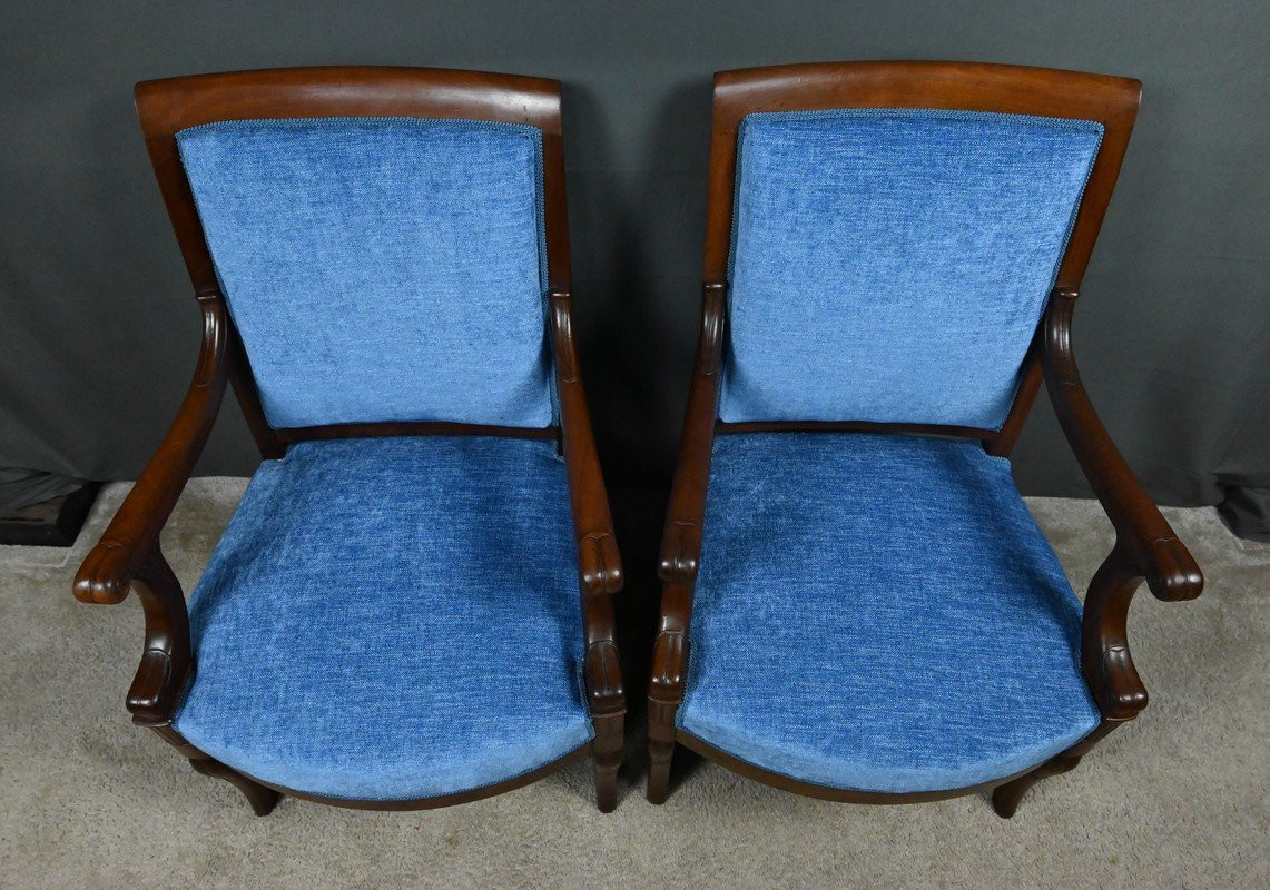  Pair Of Mahogany Armchairs, Restoration Period – Early 19th Century-photo-1