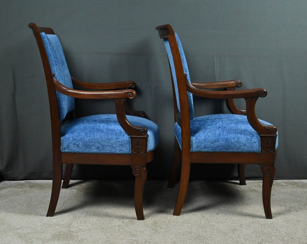  Pair Of Mahogany Armchairs, Restoration Period – Early 19th Century-photo-3