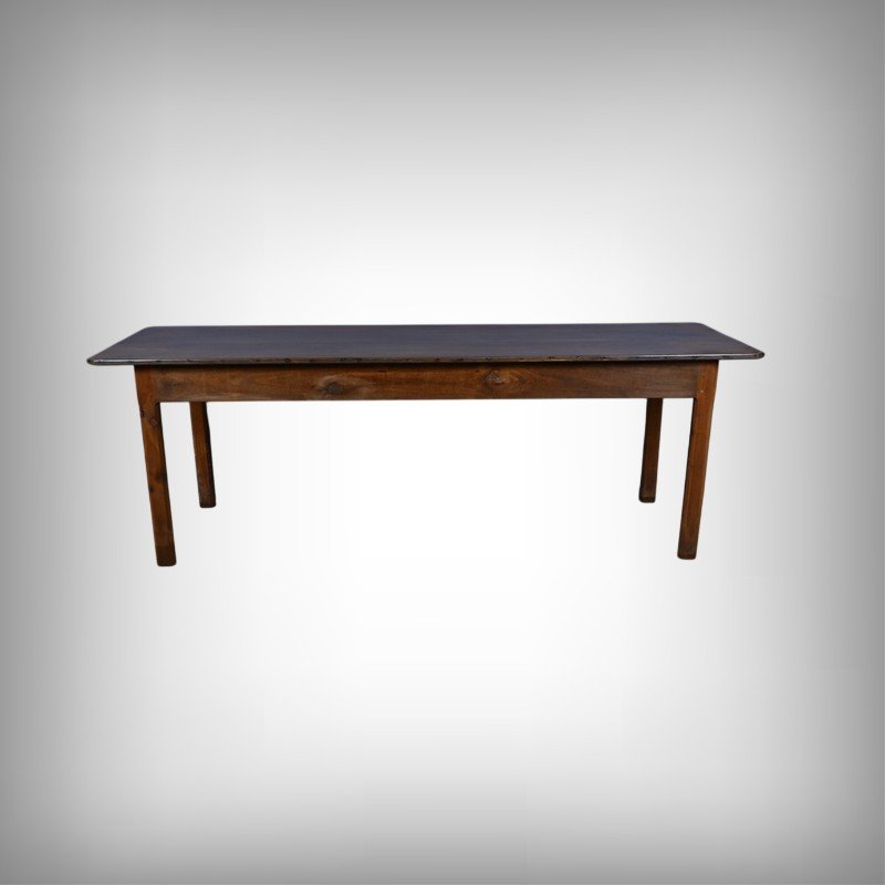  Chestnut Farmhouse Table, Seats 8 To 10 – Late 19th Century-photo-2