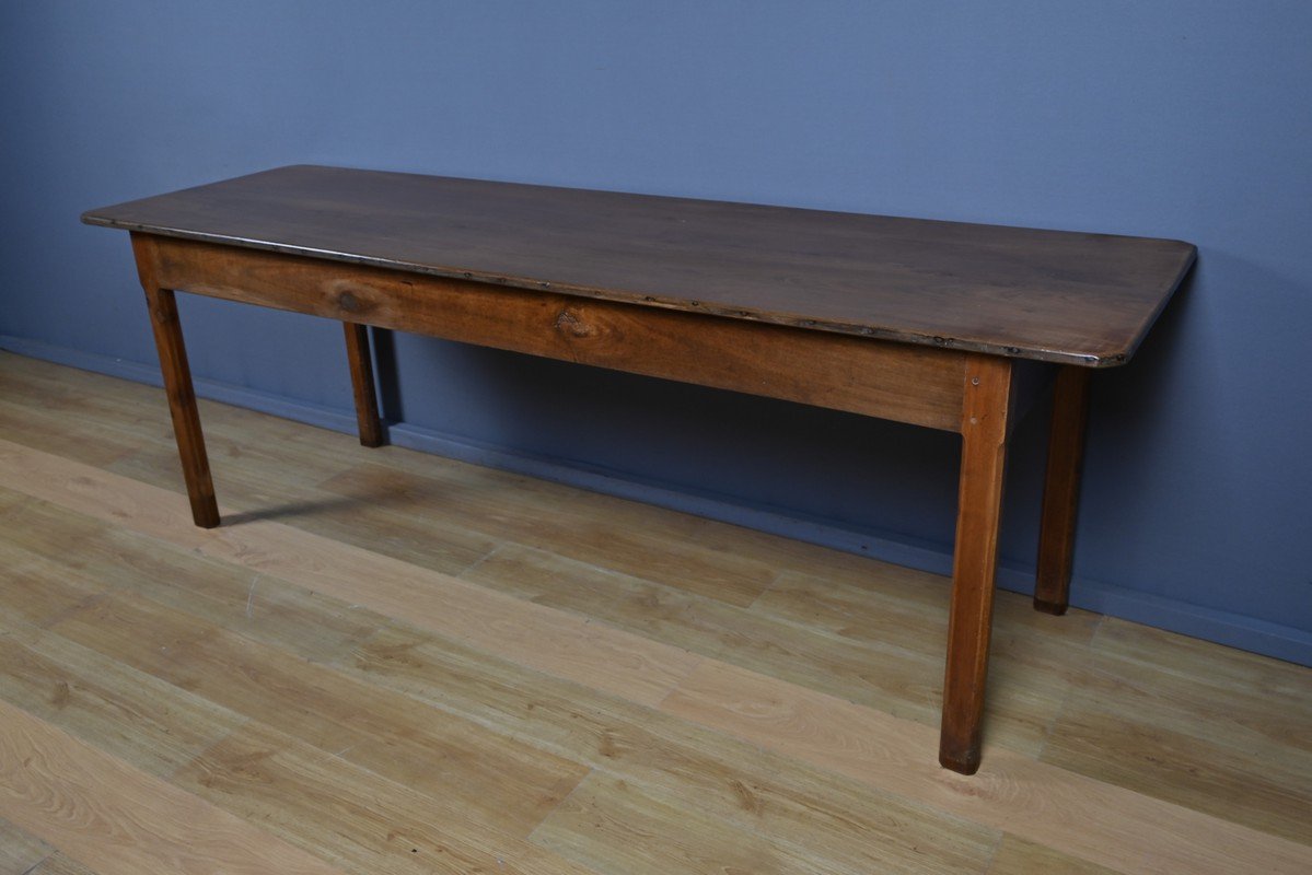  Chestnut Farmhouse Table, Seats 8 To 10 – Late 19th Century-photo-3