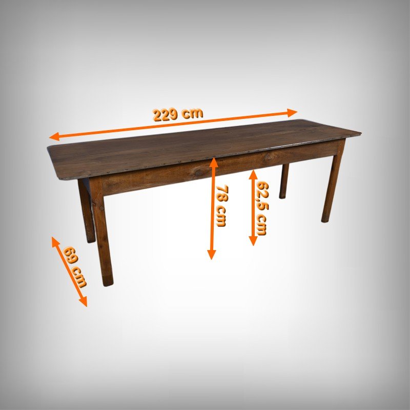  Chestnut Farmhouse Table, Seats 8 To 10 – Late 19th Century-photo-8