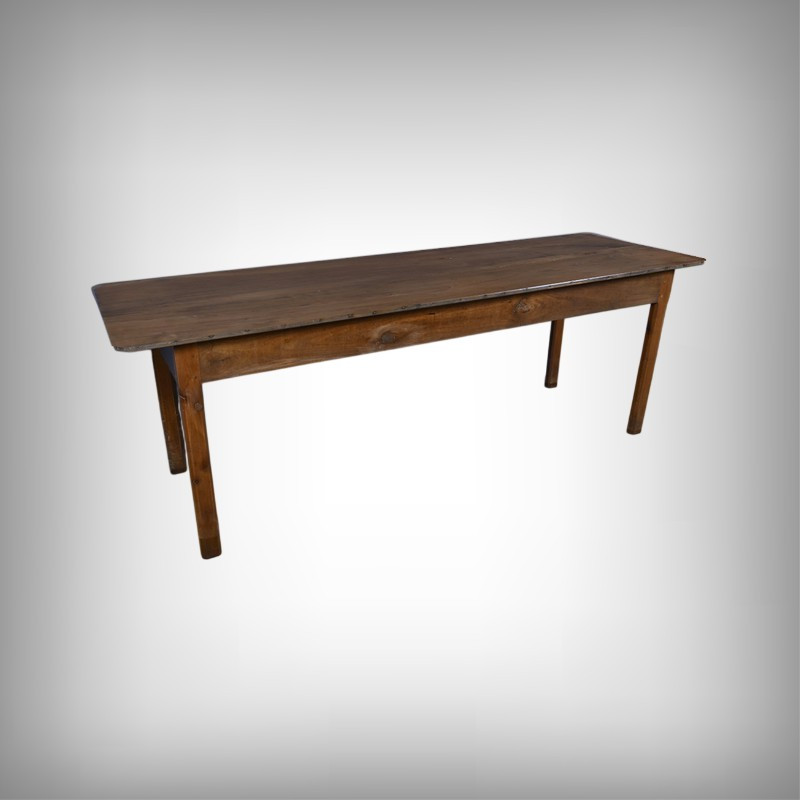  Chestnut Farmhouse Table, Seats 8 To 10 – Late 19th Century