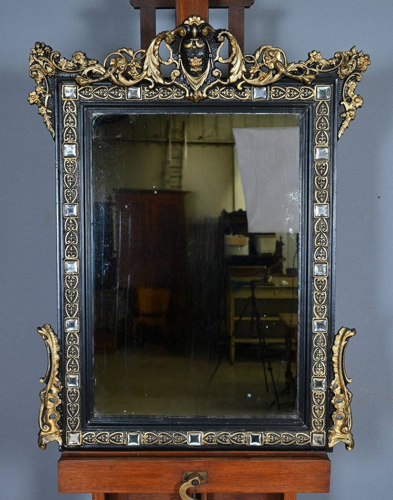 Important Mirror With Pediment, Napoleon III Period – 2nd Half Of The 19th Century-photo-3