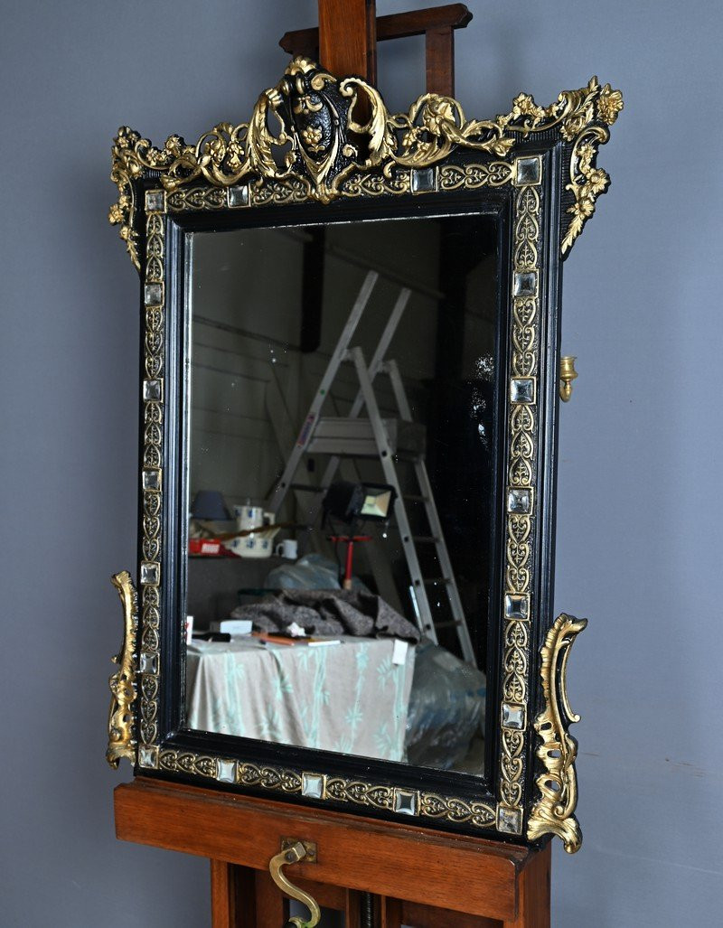 Important Mirror With Pediment, Napoleon III Period – 2nd Half Of The 19th Century-photo-4