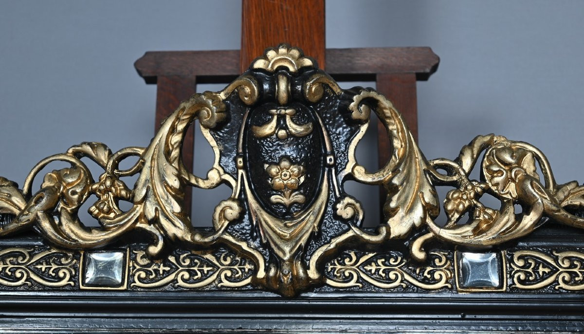 Important Mirror With Pediment, Napoleon III Period – 2nd Half Of The 19th Century-photo-3