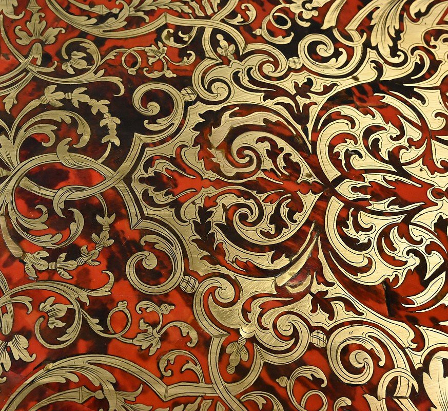 Table Violonnée en Marqueterie Boulle, époque Napoléon III – Milieu XIXe-photo-4