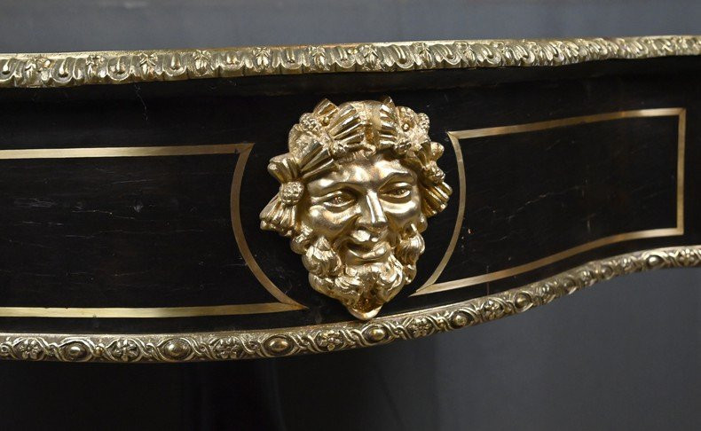 Table Violonnée en Marqueterie Boulle, époque Napoléon III – Milieu XIXe-photo-6