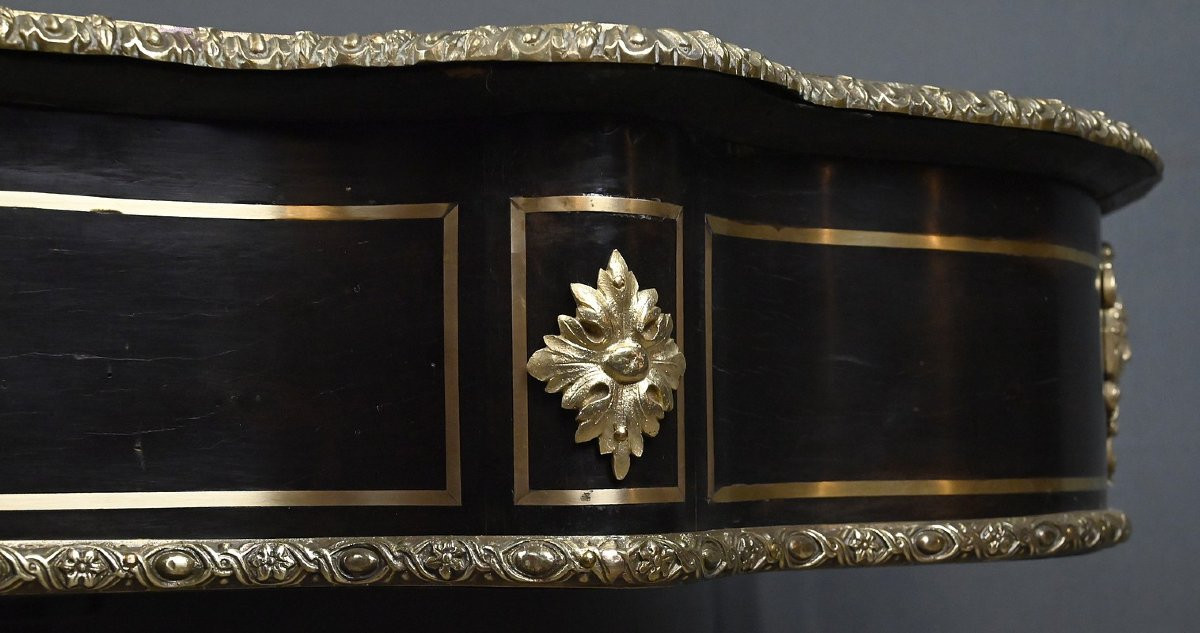 Table Violonnée en Marqueterie Boulle, époque Napoléon III – Milieu XIXe-photo-7