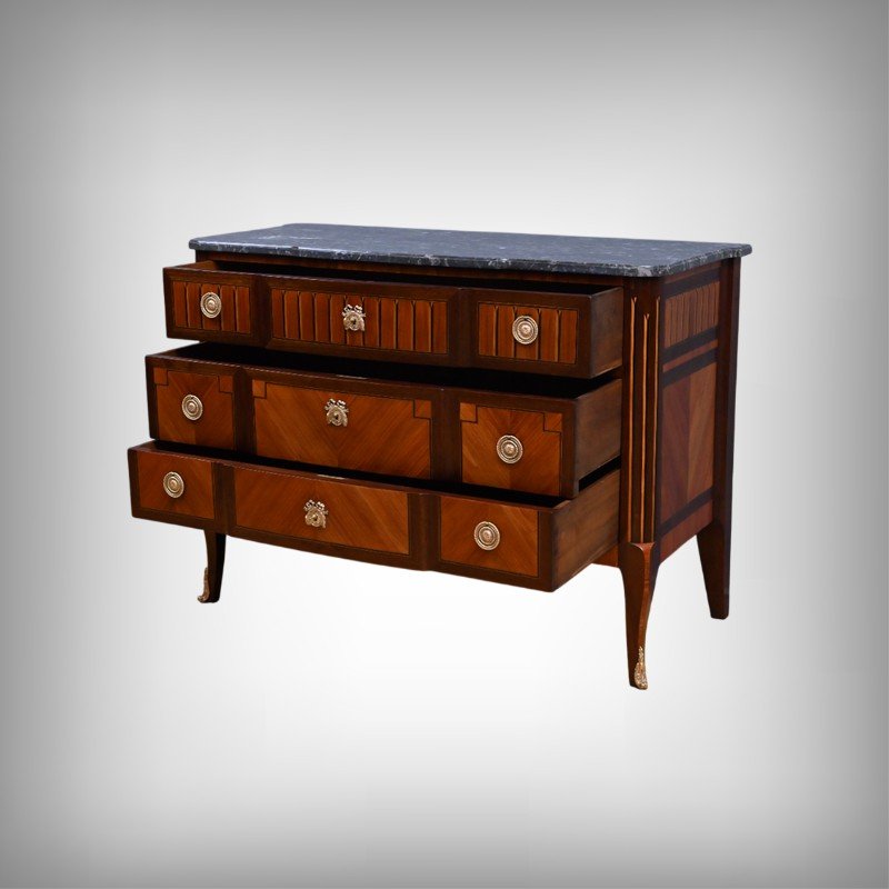 Commode en Acajou et Bois de Rose, style Louis XVI – 1ère partie XXe-photo-2