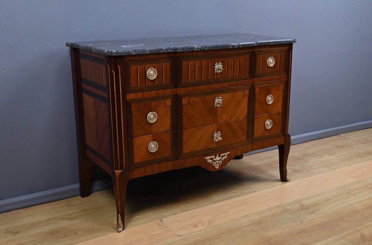 Commode en Acajou et Bois de Rose, style Louis XVI – 1ère partie XXe-photo-3