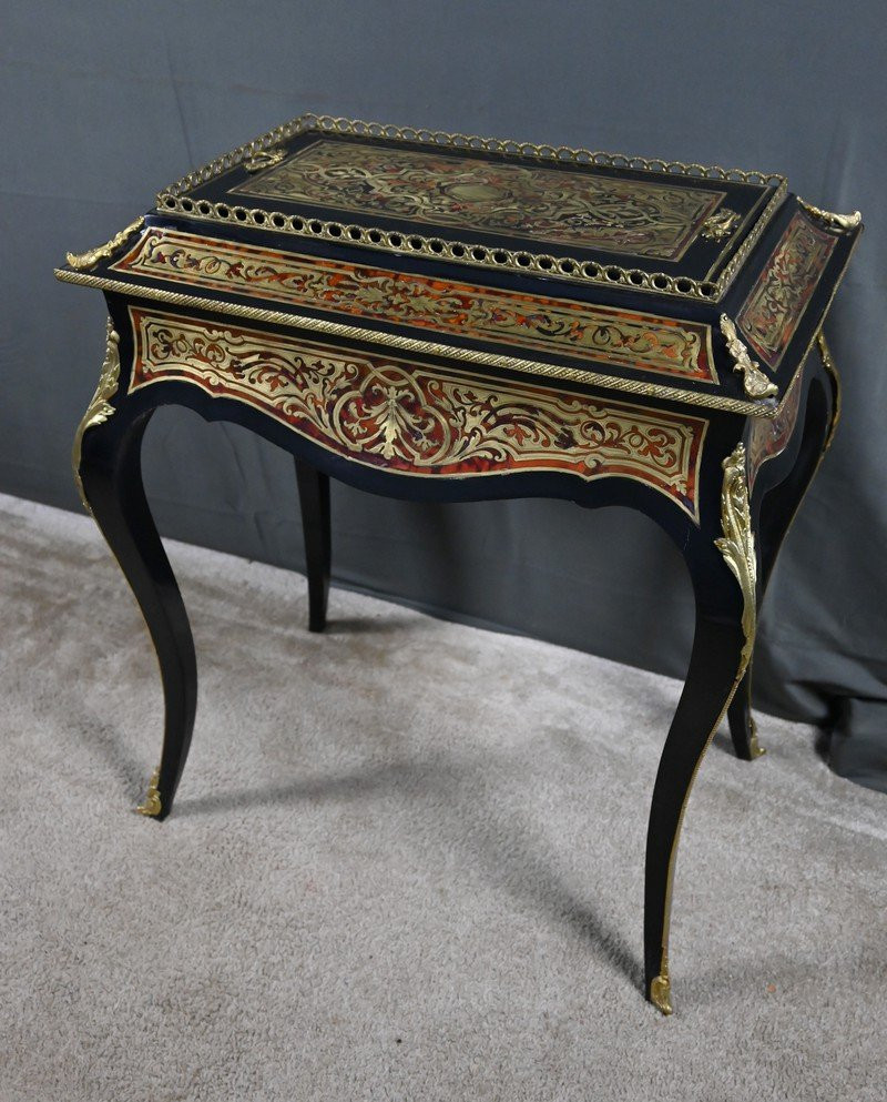 Jardinière en Marqueterie Boulle, époque Napoléon III – Milieu XIXe-photo-2