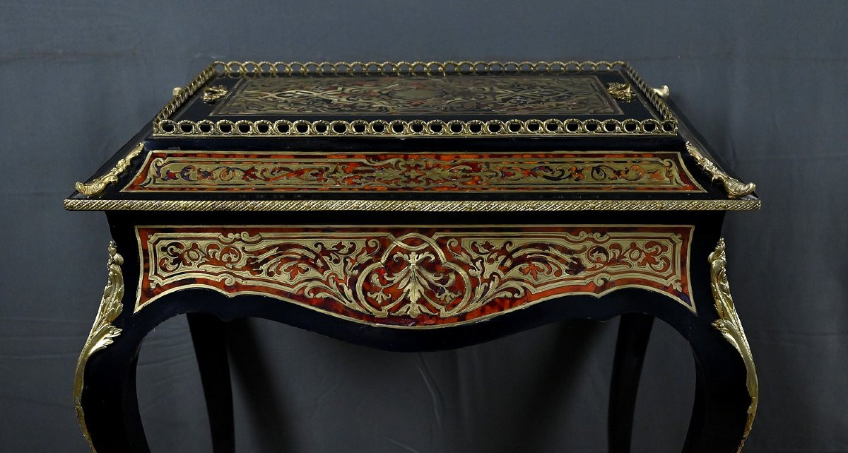 Jardinière en Marqueterie Boulle, époque Napoléon III – Milieu XIXe-photo-4
