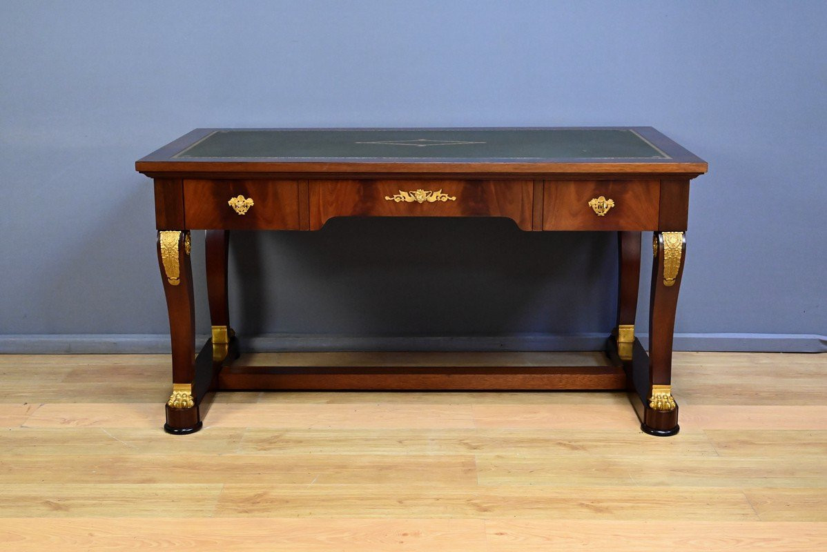 Mahogany Desk, Egyptian Revival Style – 20th Century-photo-2