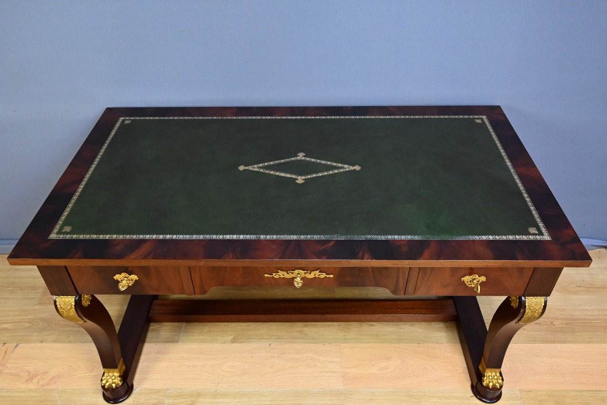 Mahogany Desk, Egyptian Revival Style – 20th Century-photo-3