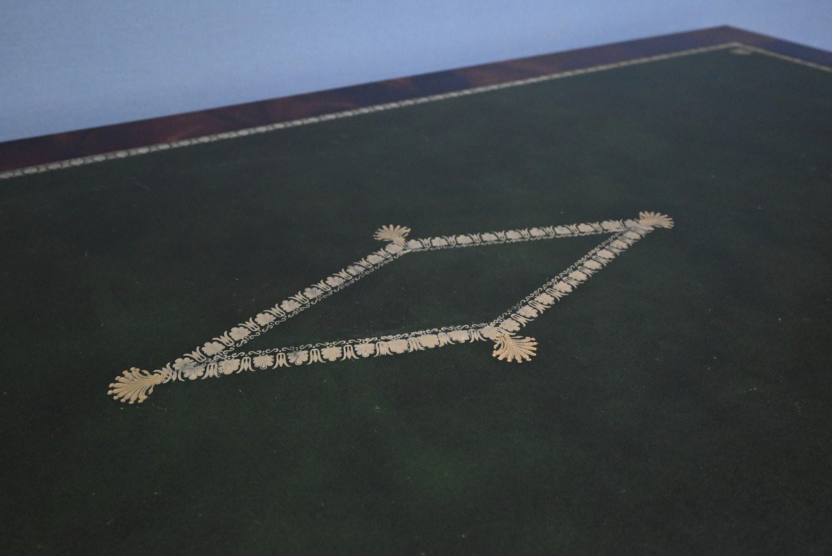 Mahogany Desk, Egyptian Revival Style – 20th Century-photo-4