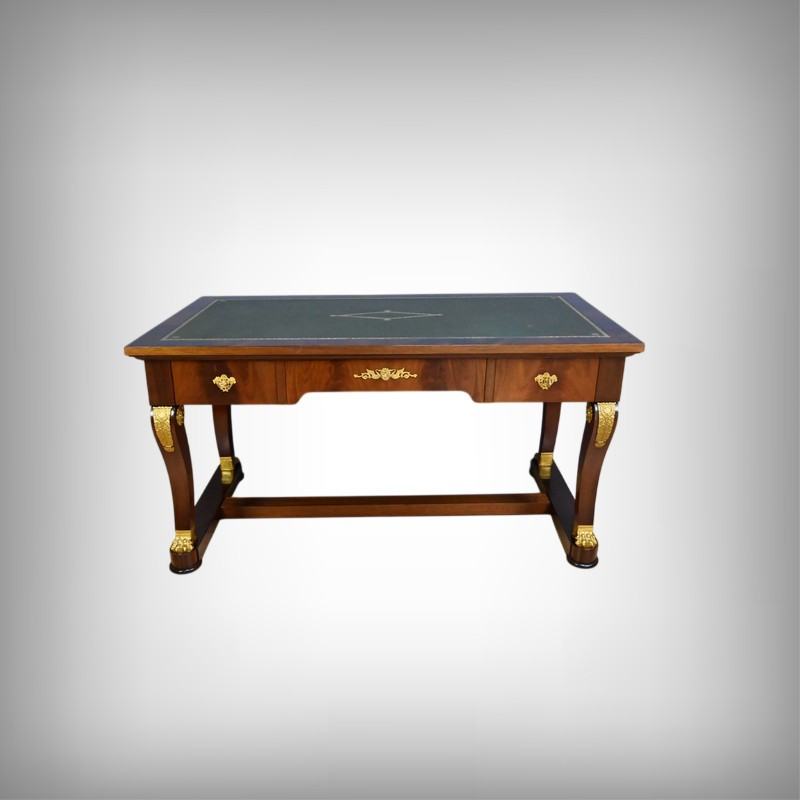 Mahogany Desk, Egyptian Revival Style – 20th Century