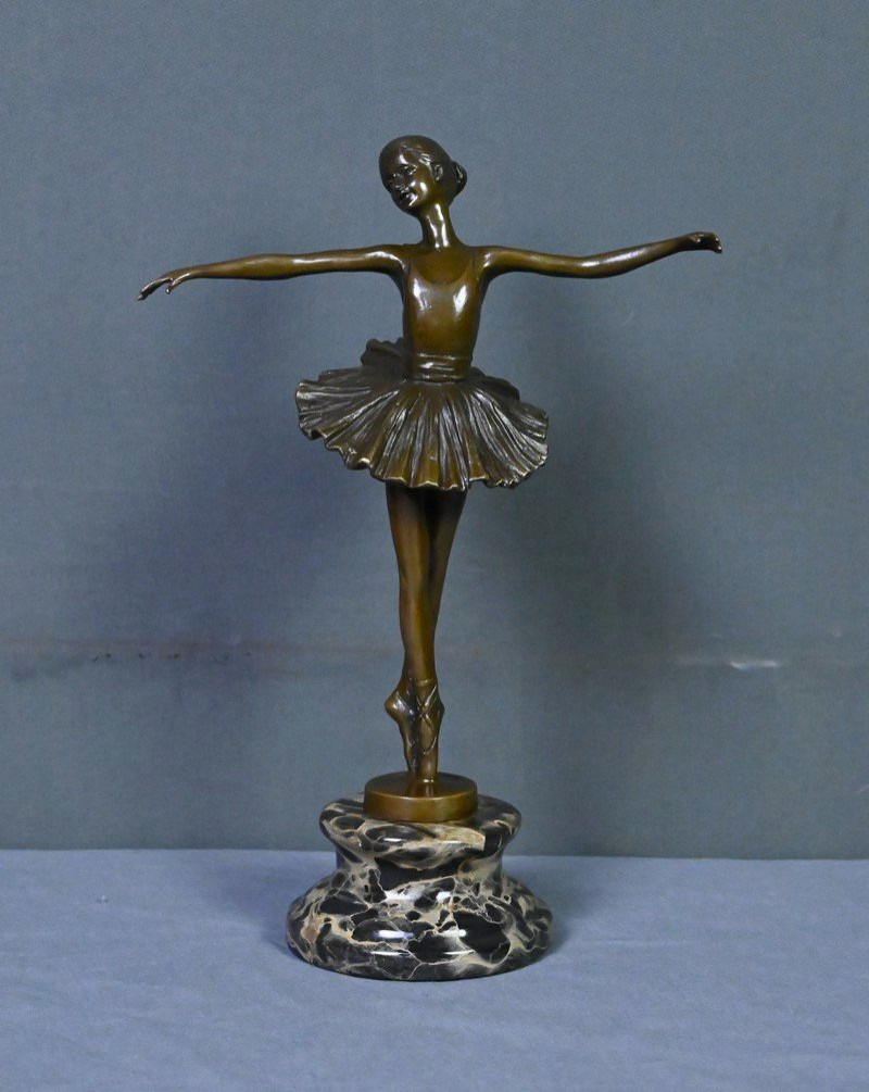 Bronze « La Ballerine », signé Crespain – Début XXe-photo-3