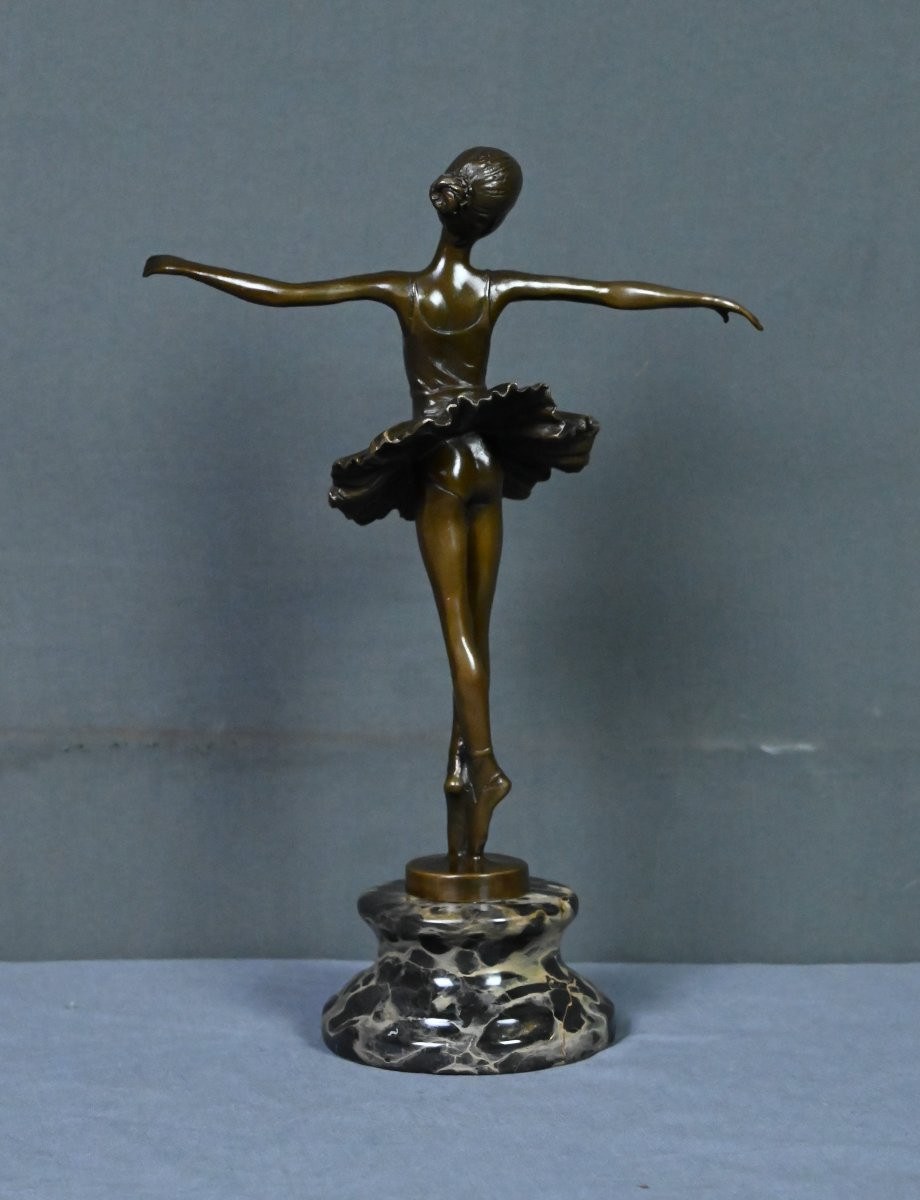 Bronze « La Ballerine », signé Crespain – Début XXe-photo-7