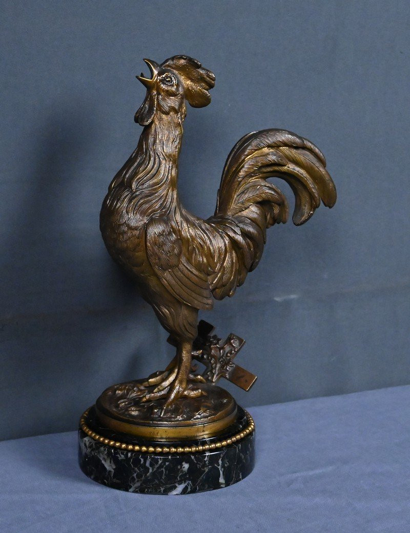 Bronze « Le Coq », signé G. Guesnet – Fin XIXe-photo-4