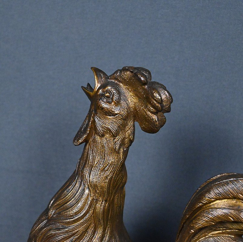 Bronze « Le Coq », signé G. Guesnet – Fin XIXe-photo-3