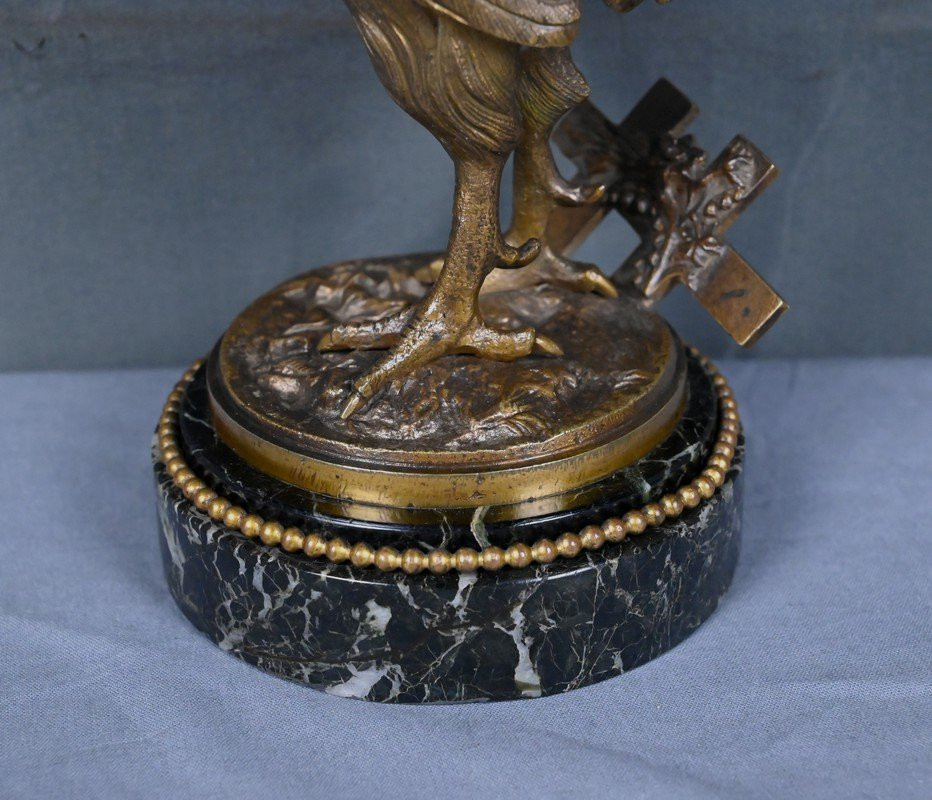 Bronze « Le Coq », signé G. Guesnet – Fin XIXe-photo-5