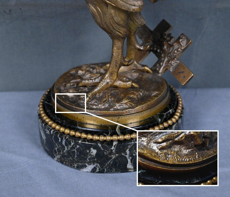 Bronze « Le Coq », signé G. Guesnet – Fin XIXe-photo-6