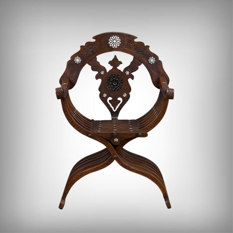 Fauteuil Syrien en Noyer – Fin XIXe-photo-2