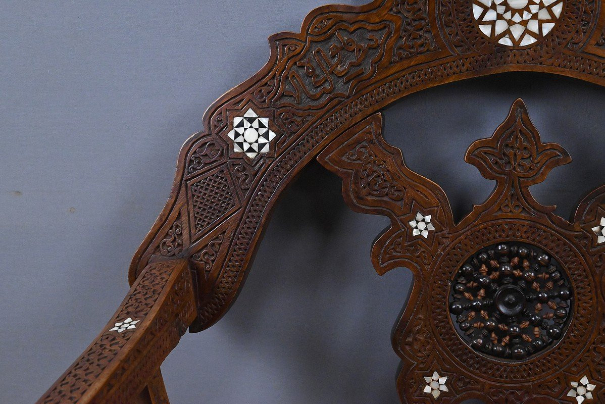 Fauteuil Syrien en Noyer – Fin XIXe-photo-4