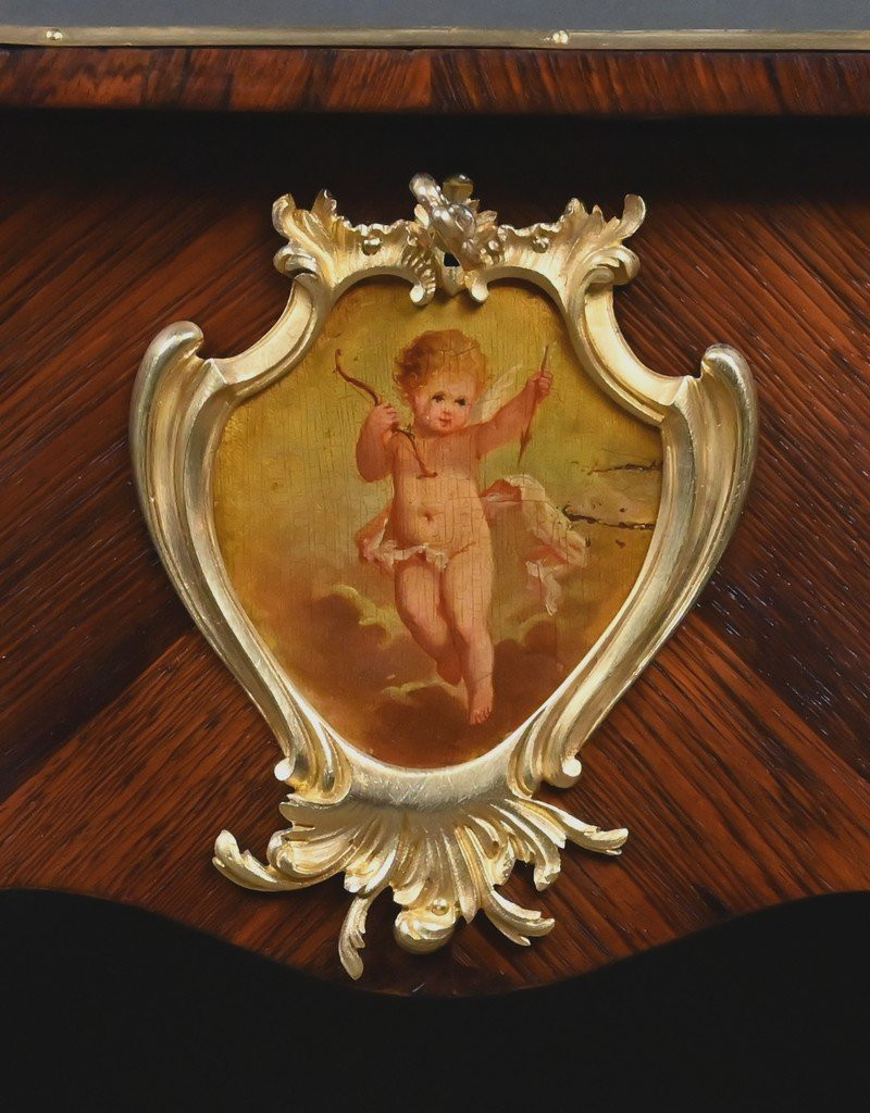 Small Marquetry Work Table, Louis XV Style – Late 19th Century-photo-4