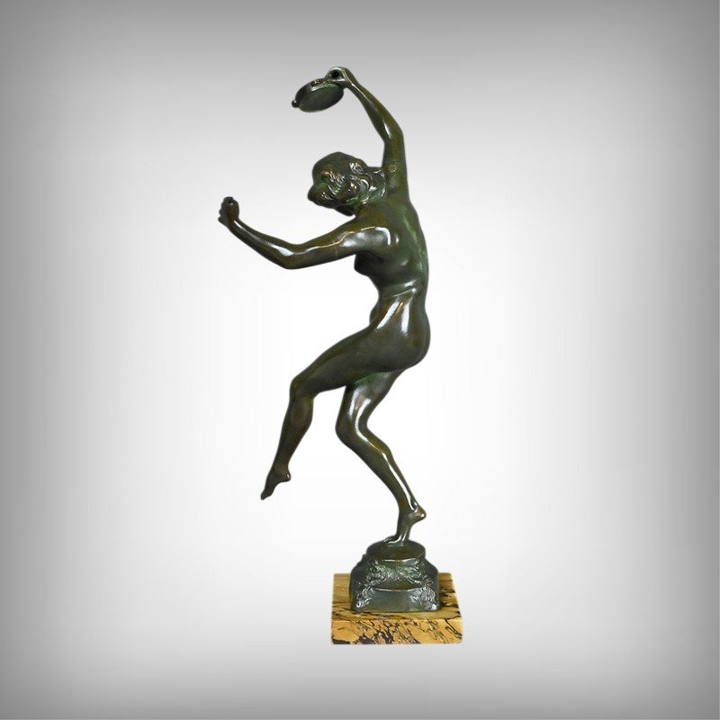 Bronze « La Danseuse au Tambourin », signé C. Binder – Début XXe-photo-2