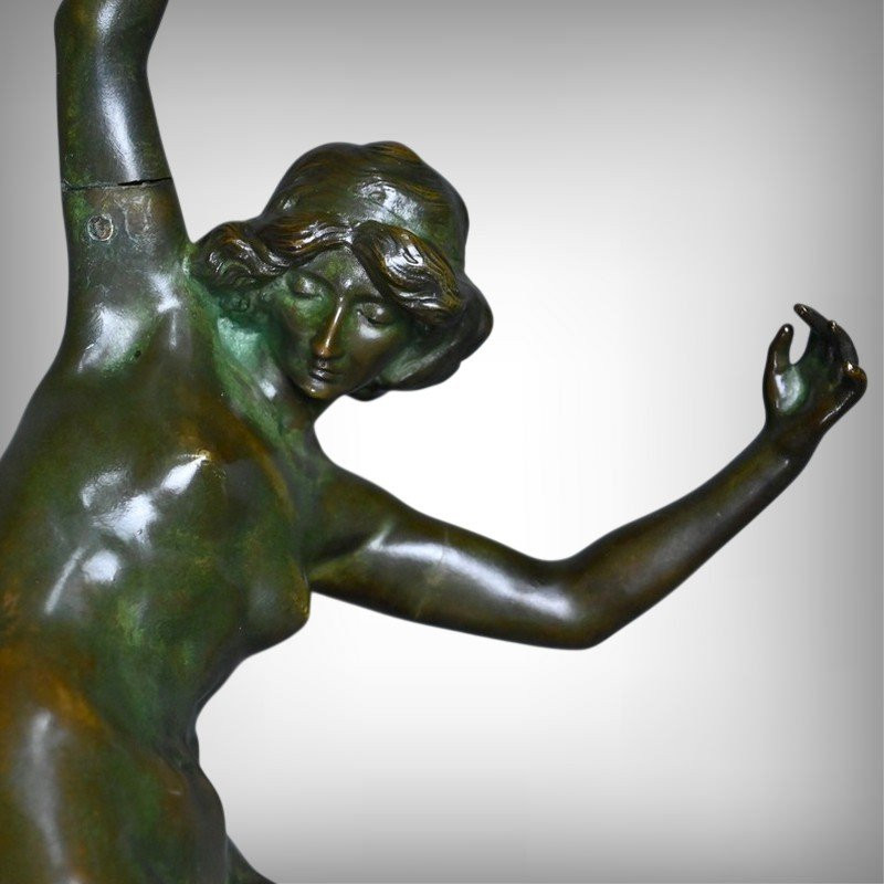 Bronze « La Danseuse au Tambourin », signé C. Binder – Début XXe-photo-3
