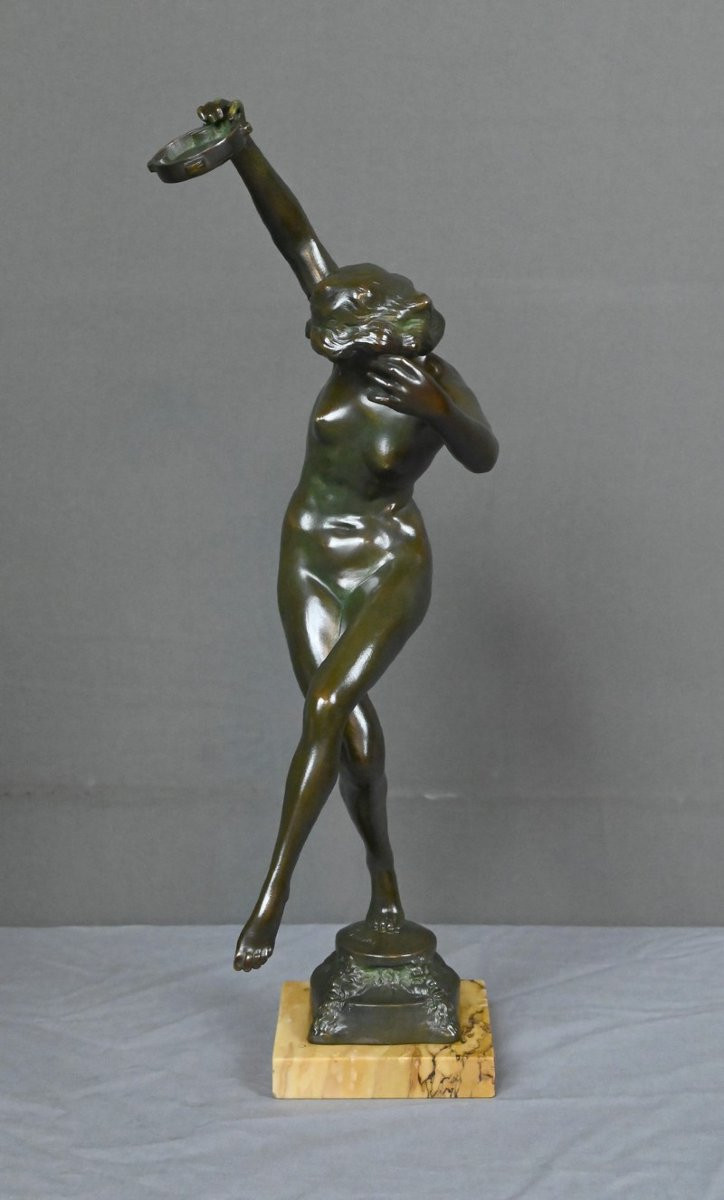 Bronze « La Danseuse au Tambourin », signé C. Binder – Début XXe-photo-4