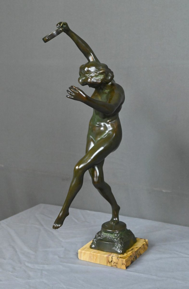 Bronze « La Danseuse au Tambourin », signé C. Binder – Début XXe-photo-1