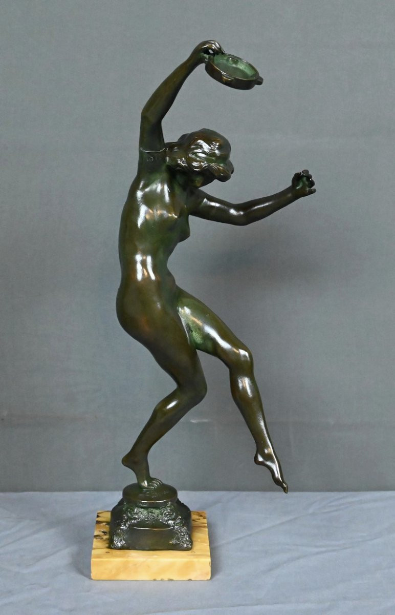 Bronze « La Danseuse au Tambourin », signé C. Binder – Début XXe-photo-2