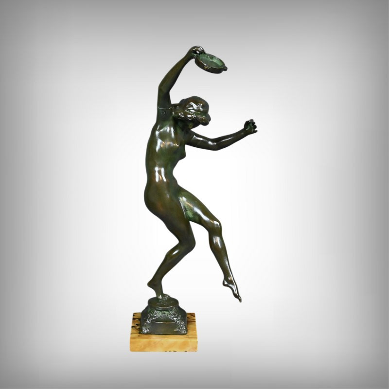 Bronze « La Danseuse au Tambourin », signé C. Binder – Début XXe