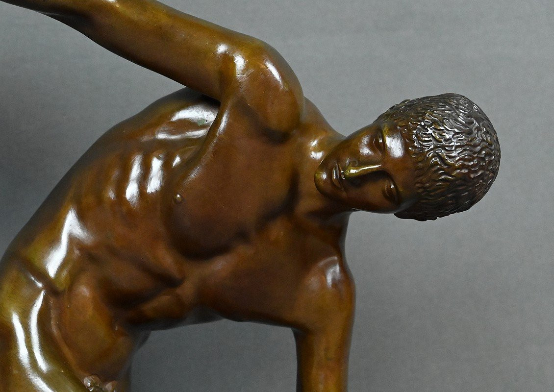 Bronze « Le Discobole », d’après Myron – Début XXe-photo-2
