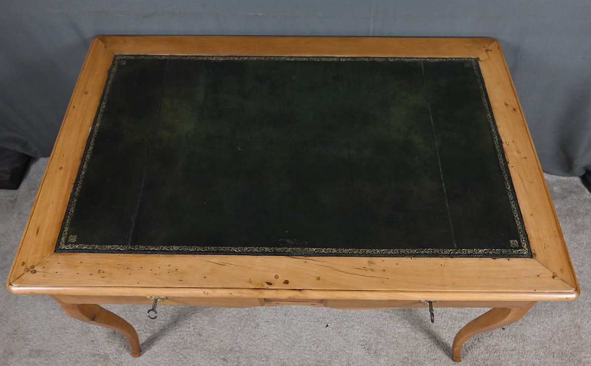 Small Desk In Apple And Cherry Wood, Louis XV Period – 18th Century-photo-1