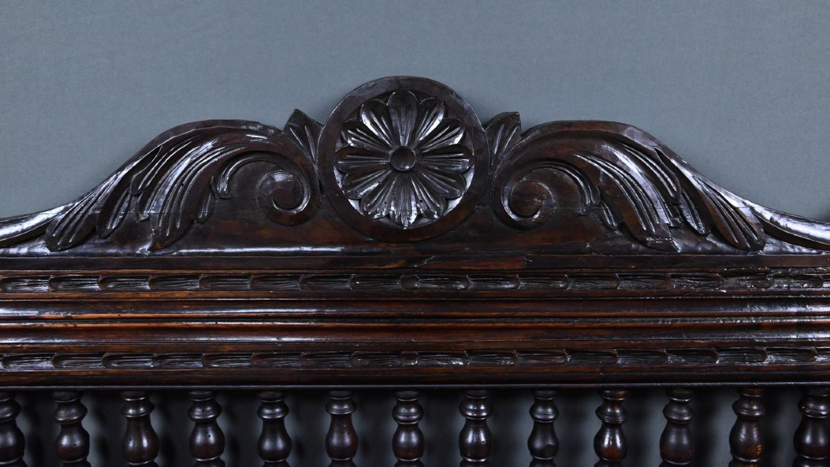 Oak Storage Bench, Neo-gothic Style – Early 20th Century-photo-4