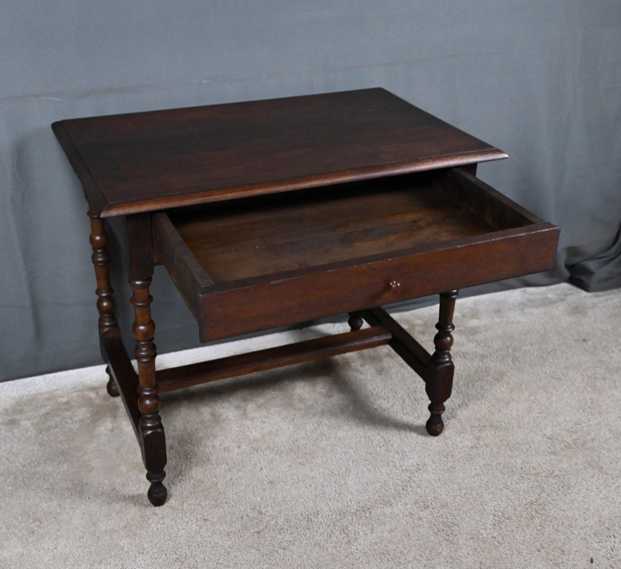 Petite Table Bureau en Chêne, style Louis XIV – 2ème partie XIXe-photo-3