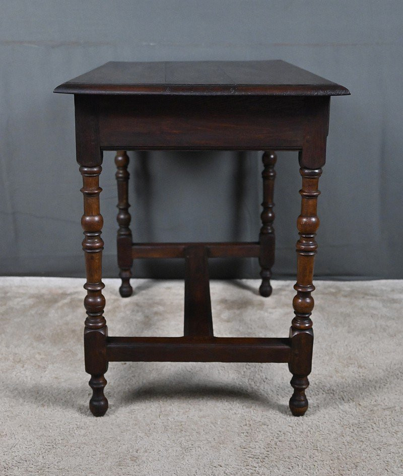 Petite Table Bureau en Chêne, style Louis XIV – 2ème partie XIXe-photo-6