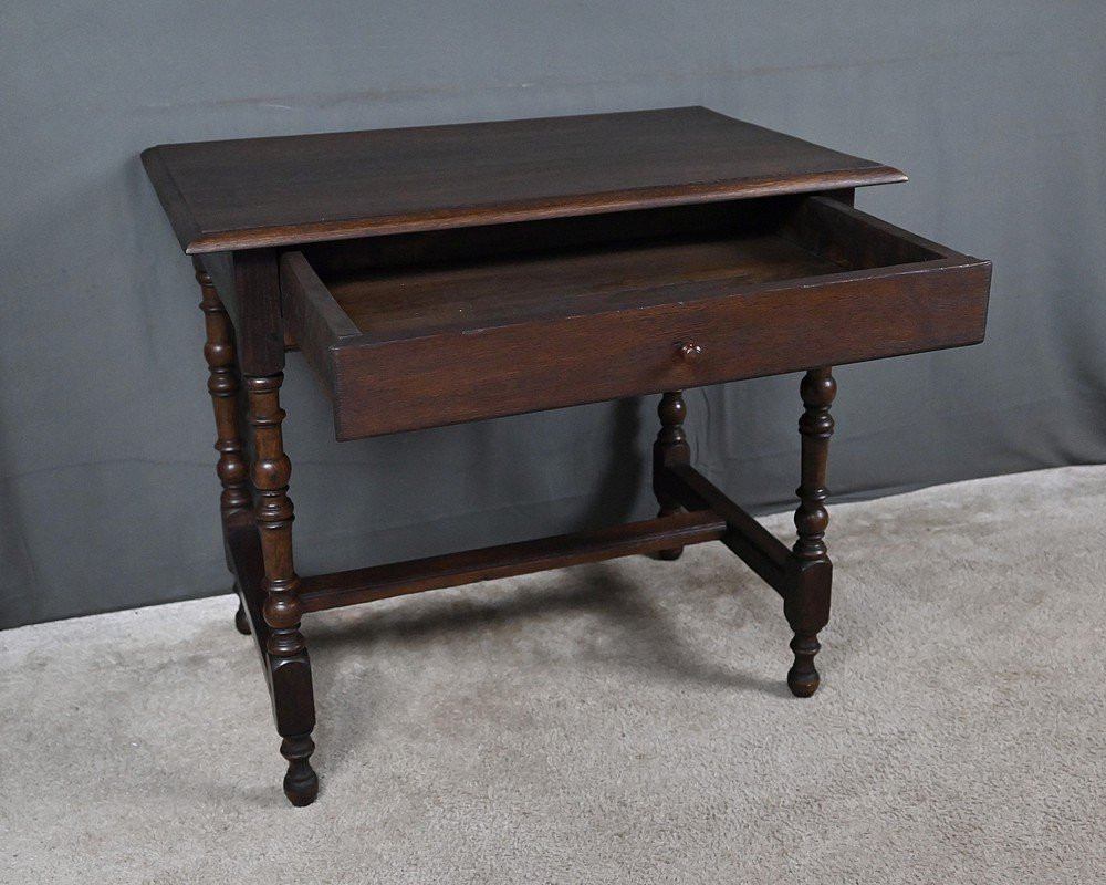 Petite Table Bureau en Chêne, style Louis XIV – 2ème partie XIXe-photo-8