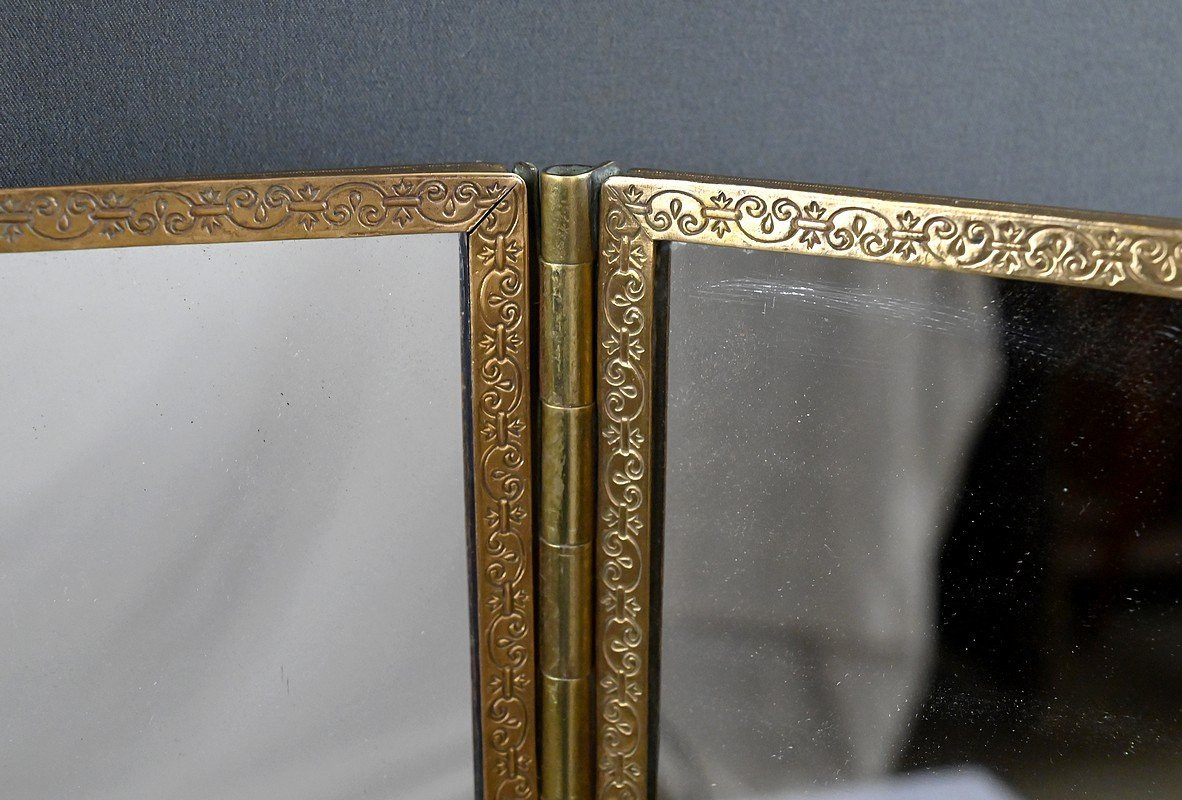 Rare Bronze Triptych Mirror – 1900-photo-8