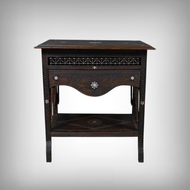 Table Syrienne en Noyer – Fin XIXe-photo-2