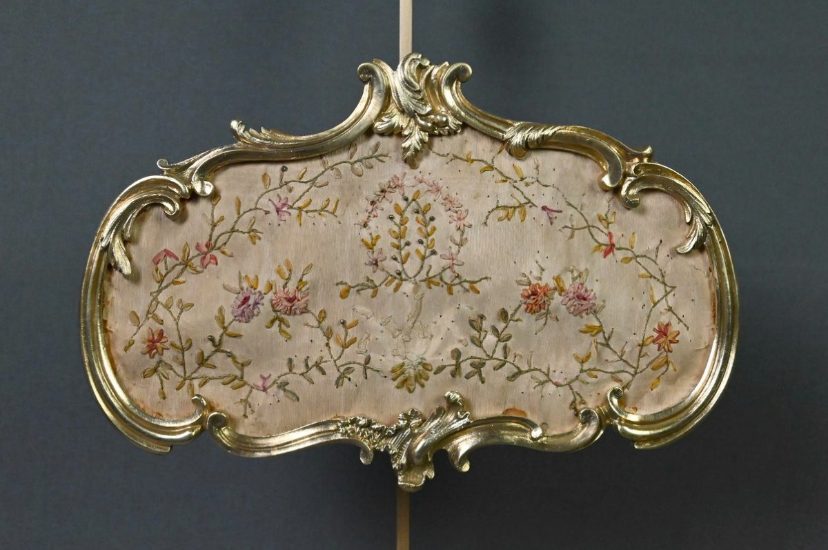 Chandelier à Écran en Bronze doré, style Louis XV – Milieu XIXe-photo-3