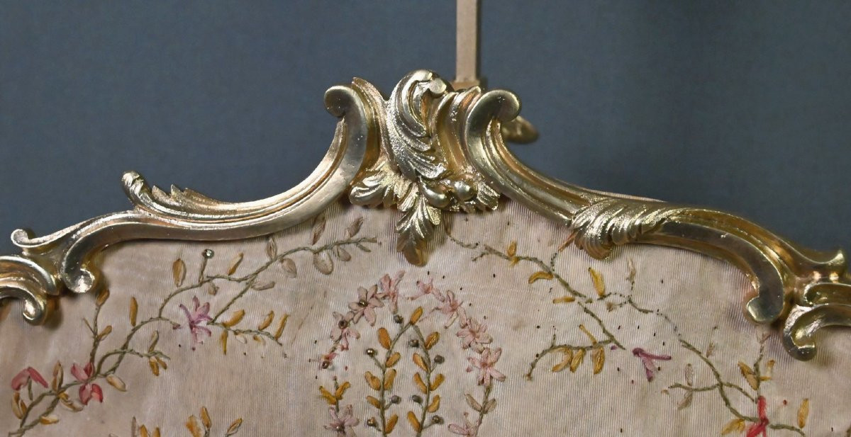 Chandelier à Écran en Bronze doré, style Louis XV – Milieu XIXe-photo-5