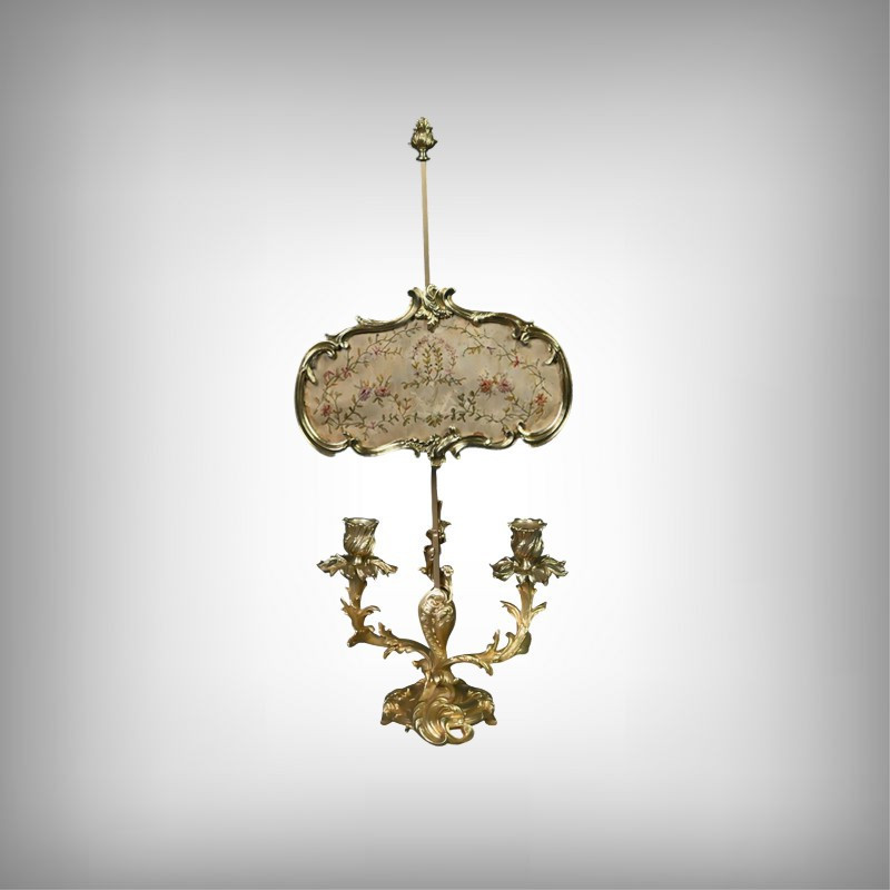 Chandelier à Écran en Bronze doré, style Louis XV – Milieu XIXe