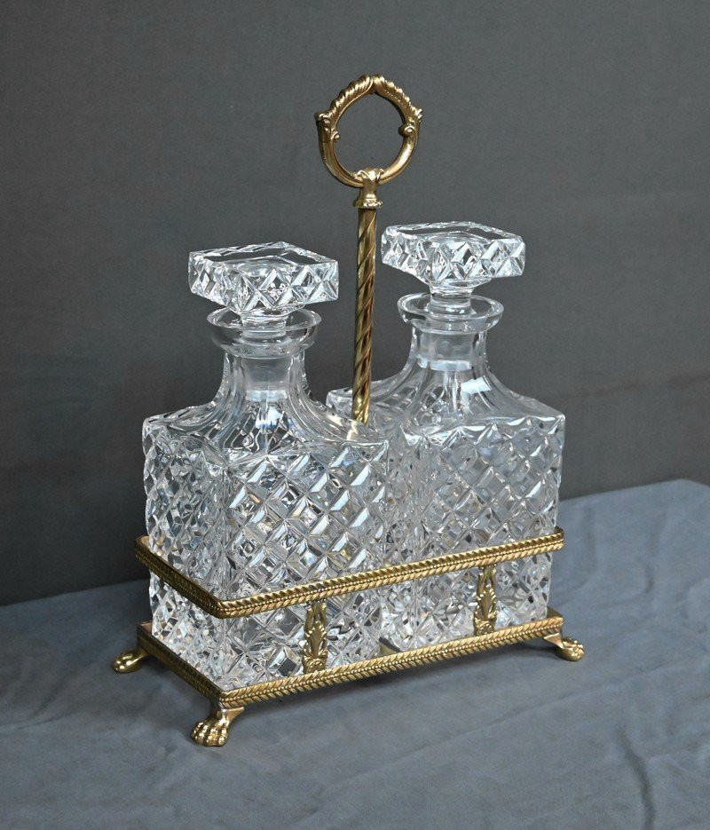 Bronze & Crystal Liquor Cabinet – Late 19th Century-photo-3