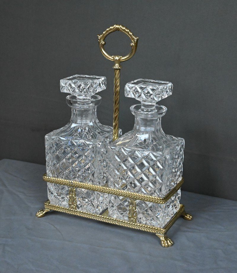 Bronze & Crystal Liquor Cabinet – Late 19th Century-photo-4